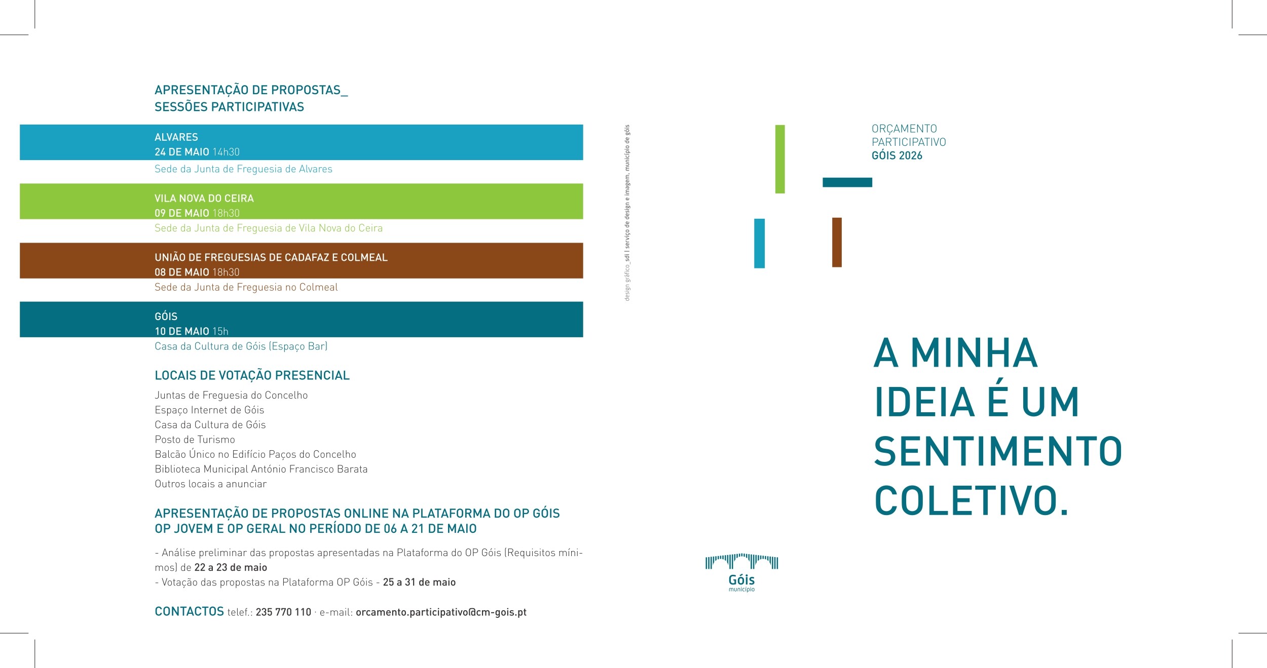 Folheto do Orçamento Participativo de Góis 2026
