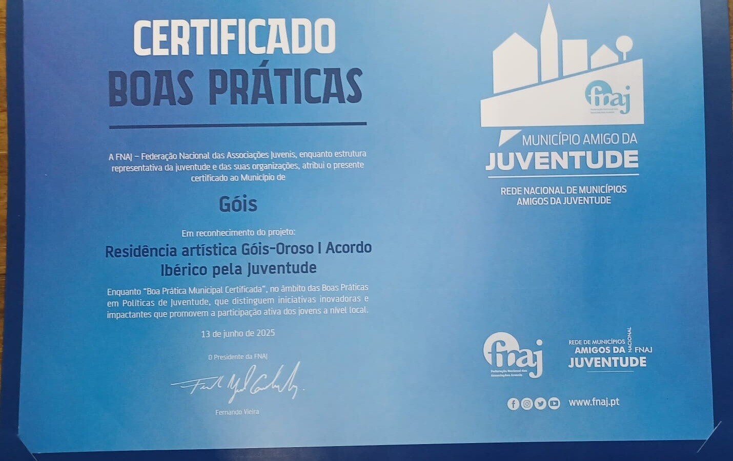 Município de Góis distinguido com o Prémio de Boa Prática Municipal Certificada