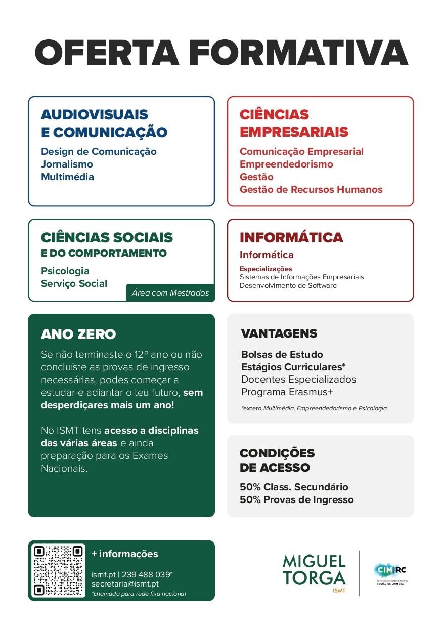 Oferta Formativa 2025/2026 - Instituto Superior Miguel Torga