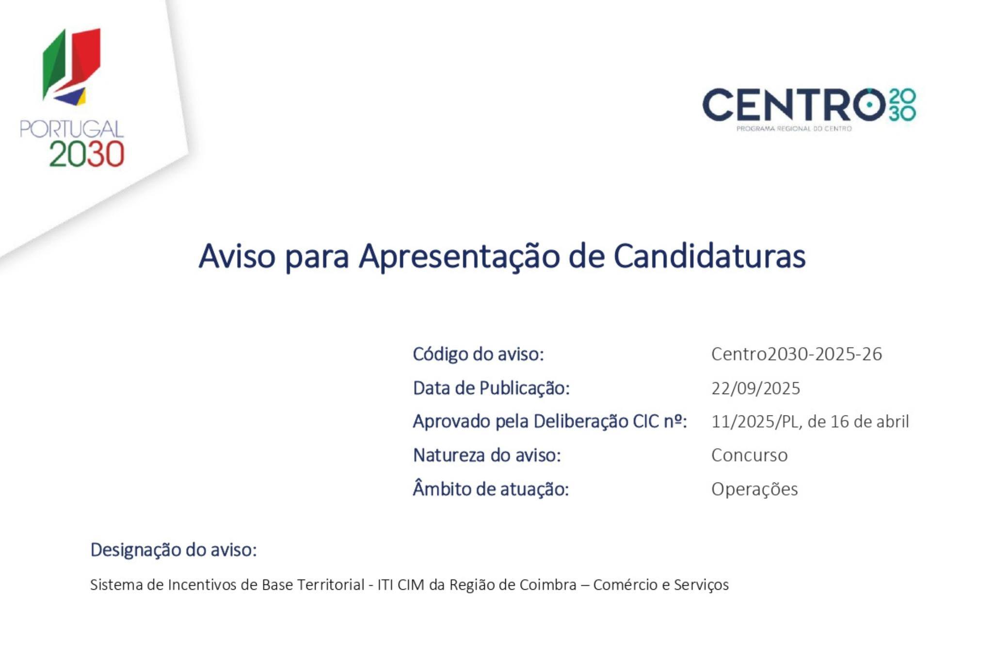 Sessão de apresentação do Sistema de Incentivos de Base Territorial (SIBT) – Comércio e Serviços